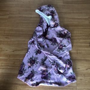 Floral Pink Faux Fur Lined Hoody